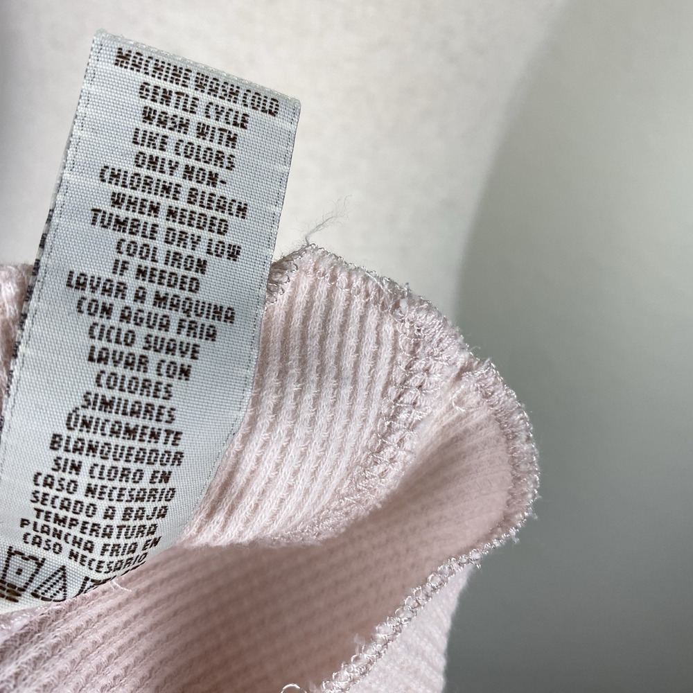 Y2K Polo Ralph Lauren Hoodie Womens M Pink Top Waffle Henley Twilight Grunge 90s - Picture 8 of 8